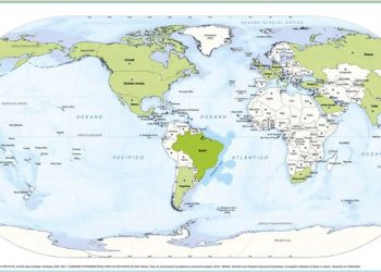 IBGE inicia venda do mapa-múndi com o Brasil no centro
