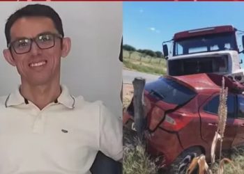 Professor morre em batida com caminhão-pipa na BR 235