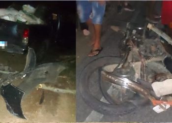 Criança de 10 anos morre e pai fica ferido em grave acidente entre Hilux e moto na BA-411