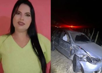 Mulher morre após carro bater contra árvore