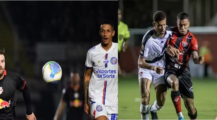 Dupla BA-VI se deu mal na rodada do Brasileirão. Bahia derrotado pelo Bragantino e Vitória pelo Vasco