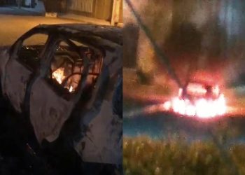 Carro do vice-prefeito de Valente sofre incêndio em frente da casa onde reside em Valilândia