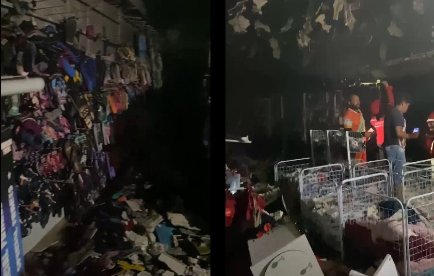 Loja de variedades no centro da cidade é destruída pelo fogo