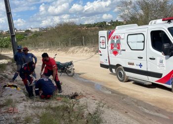 Águia Resgate presta socorro a idoso vítima de acidente de moto na BA 411