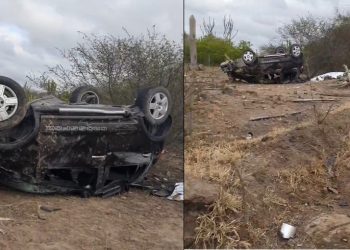 Mulher morre e outras cinco pessoas ficaram feridas em capotamento na BA 120