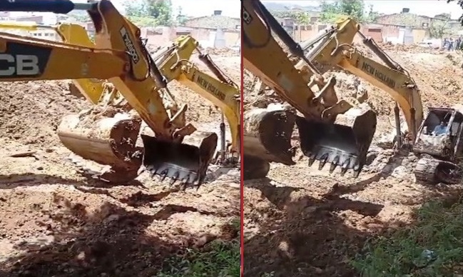 Cerca de 48h depois de quase ‘engolida’ pela lama retroescavadeira é retirada (Vídeo)