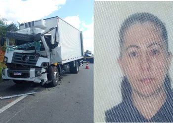 Caminhoneira morre presa às ferragens após bateu no fundo de outro caminhão na BR-116