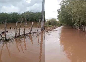 Grande volume d’água do Rio Itapicuru interdita estradas e isola grandes povoados e distritos de Queimadas