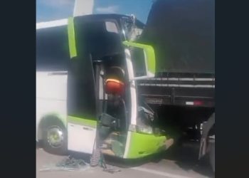 Empresário e motorista de ônibus de turismo de Queimadas morre em acidente na BR 116. Vários passageiros ficaram feridos