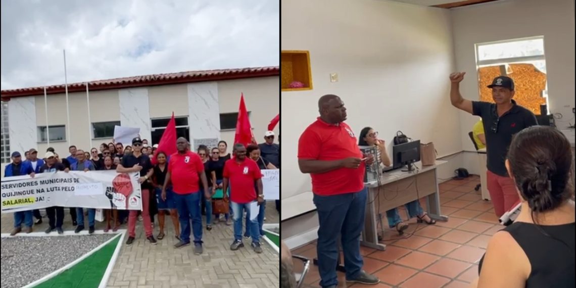 Com salários atrasados servidores públicos municipais de Quijingue fazem paralisação de advertência por 24h
