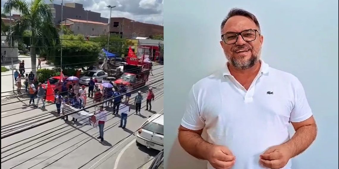 Quijingue: servidores saem em passeata reivindicando salários atrasados e prefeito comemora liminar que garante a realização da Festa de São Sebastião