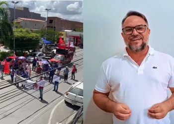 Quijingue: servidores saem em passeata reivindicando salários atrasados e prefeito comemora liminar que garante a realização da Festa de São Sebastião