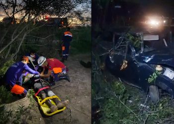 Motorista de Uno morre e carona fica gravemente ferido em capotamento na BA 120