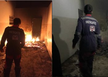 Águia Resgate é acionada para combater incêndio em residência de ex-prefeito