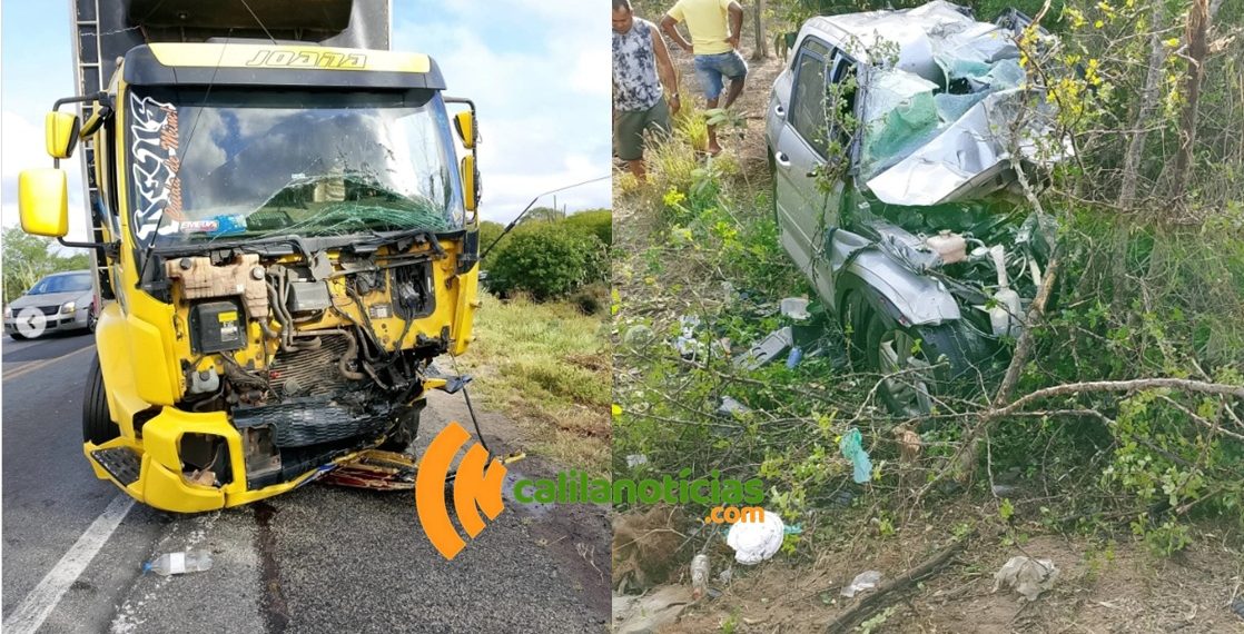 Colisão envolvendo caminhão e carro de passeio deixa um morto e outro ferido na BR 324