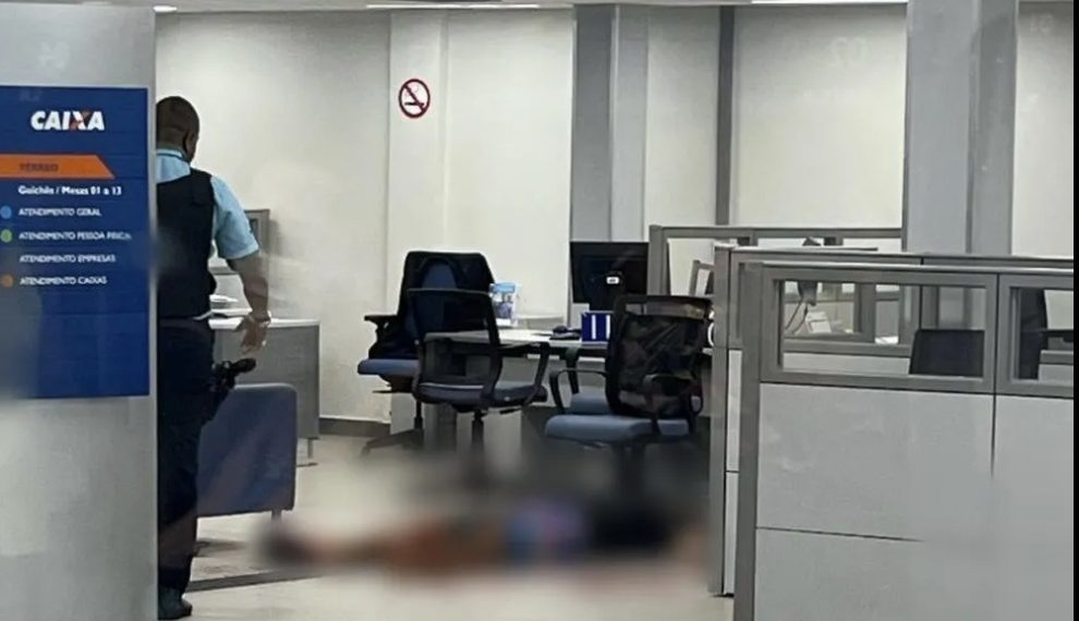 Homem é baleado por segurança dentro de agência da Caixa