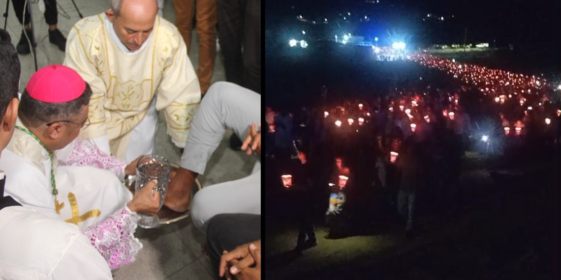 Serrinha I – Paróquia da Catedral de Senhora Santana reúne mais de 10 mil fiéis na Missa do Lava Pés e na tradicional Procissão do Fogaréu