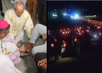 Serrinha I – Paróquia da Catedral de Senhora Santana reúne mais de 10 mil fiéis na Missa do Lava Pés e na tradicional Procissão do Fogaréu