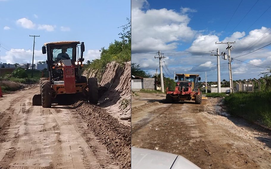 Serviço de patrolamento minimiza situação precária da estrada Coité – Juazeirinho após intervenção da SEINFRA