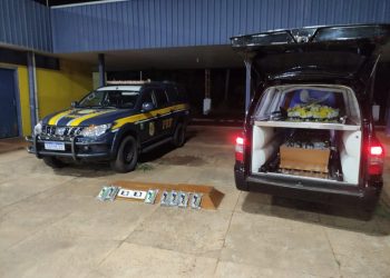 MS – PRF apreende 162 Kg de cocaína escondidos em caixão funerário