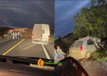 Colisão envolvendo caminhão e Palio deixa trecho da BR 324 parcialmente interditado