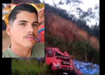 Jovem caminhoneiro morre em acidente na BA 052 com carga de água mineral