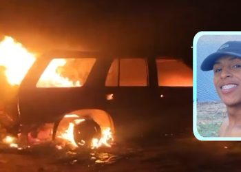 Carro envolvido em acidente com vítima fatal na Serra do Tombador é incendiado em Lages do Batata