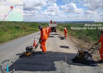 Manutenção do trecho da BA 120 ligando Coité a Riachão teve início na segunda-feira, 25; diz Seinfra