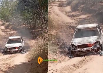 Carro incendiado com corpo carbonizado é encontrado na zona rural
