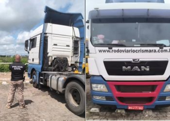 Polícia Civil recupera carreta roubada em Araci. Veículo estava em Euclides da Cunha