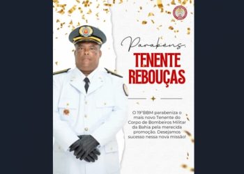 Subtenente do Corpo de Bombeiros de Alagoinhas é promovido a tenente e comemora conquista