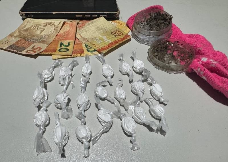 Polícia Militar prende jovem por tráfico de drogas na zona rural de Conceição do Coité