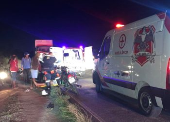 Gemeos ficam feridos após moto colidir em animal na BA 120