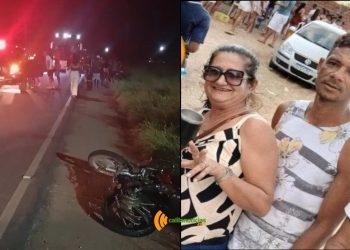 Casal de namorados morre após moto ser atingida por carro na BA 084 em Irará. Mulher é natural de Valente
