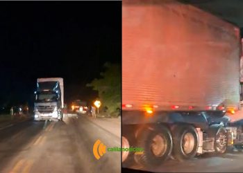 Motorista de 30 anos morre em colisão traseira envolvendo duas carretas na BR-324. Local é marcado por uma tragédia, relembre