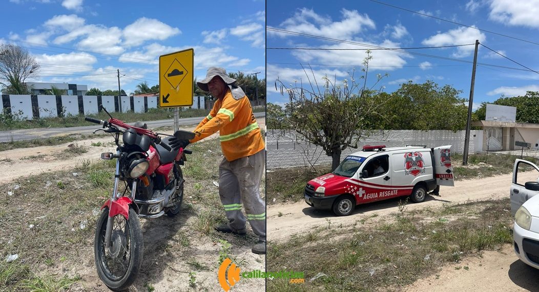 Motociclista colide em fundo de carro e fica ferido na BA 120