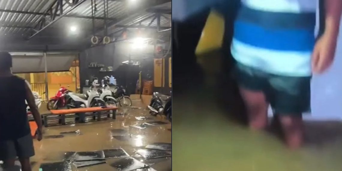 Volume de chuva em poucas horas provoca transtornos em Araci