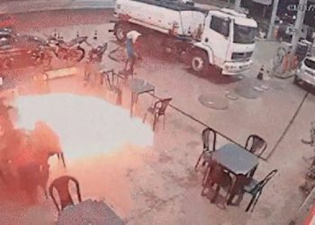 MA – Homem causa princípio de incêndio ao acender cigarro em posto de combustíveis