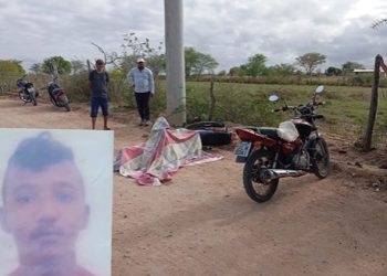 Motociclista é encontrado morto em estrada vicinal após colisão com poste de rede elétrica