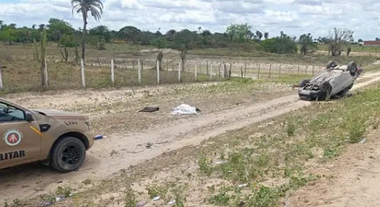Homem morre vítima de capotamento na BA 120. O trecho está em obras
