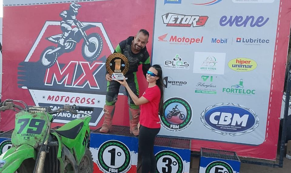 Ex-vereador Samuel Mototáxi, de Capim Grosso, é campeão baiano de motocross 2025 na categoria MX3