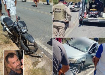 Homem morre após batida entre carro e moto na BA 314