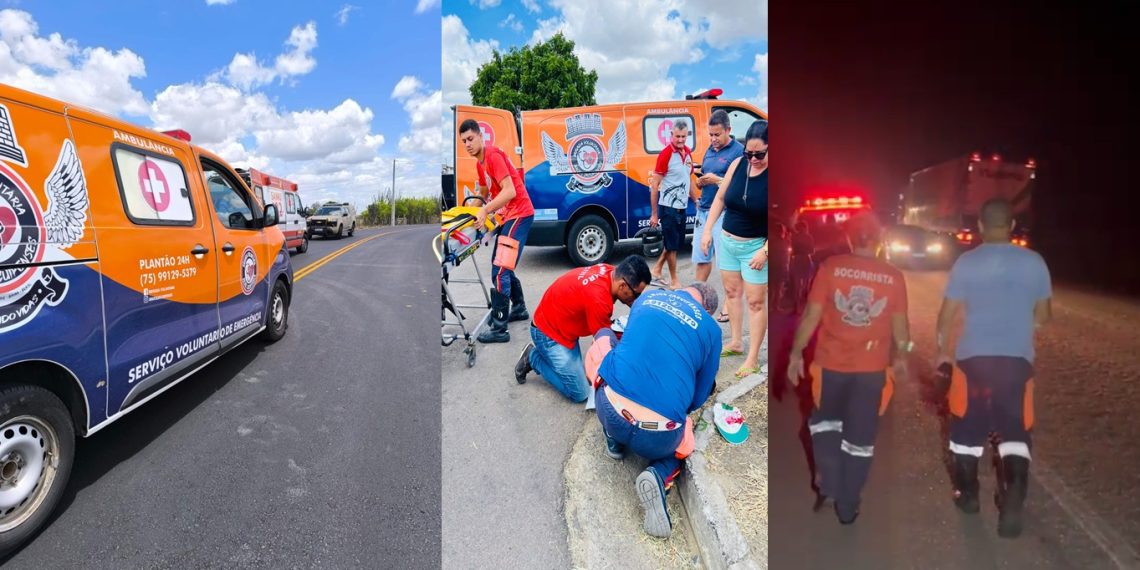 Brigada Anjos Jacuipenses atende três acidentes entre o início da tarde e noite desta terça-feira, 13