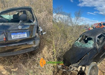 Idoso morre em capotamento na BA 233, sentido Riachão do Jacuípe – Pé de Serra