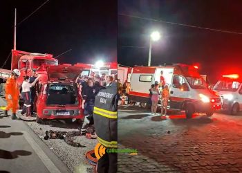 Motorista de caminhão com sinais de embriaguez provoca acidente na BR 407. Ele disse que estaria indo para Conceição do Coité fazer o motor do veículo