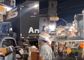 Você viu? Caminhão desgovernado atingiu igreja e museu no Pelourinho; veículo pertence a uma empresa de cidade do território do sisal