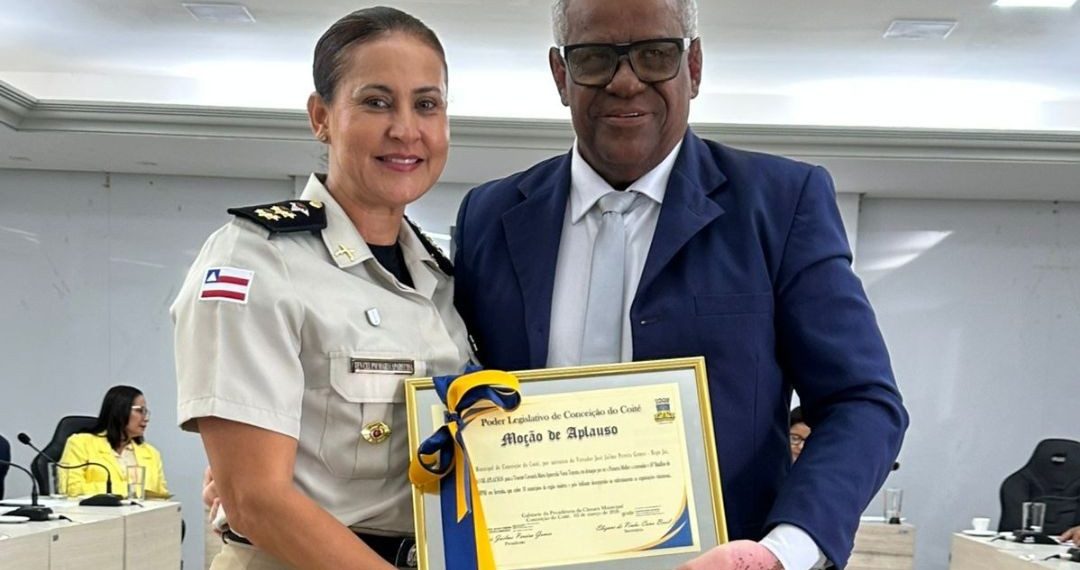 Comandante do 16º BPM recebe Moção de Aplausos na Câmara de Conceição do Coité