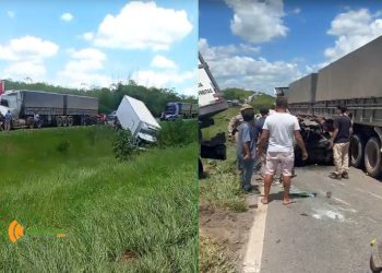 Uma pessoa morre após engavetamento com 9 carros na BR-324, outras seis ficaram feridas